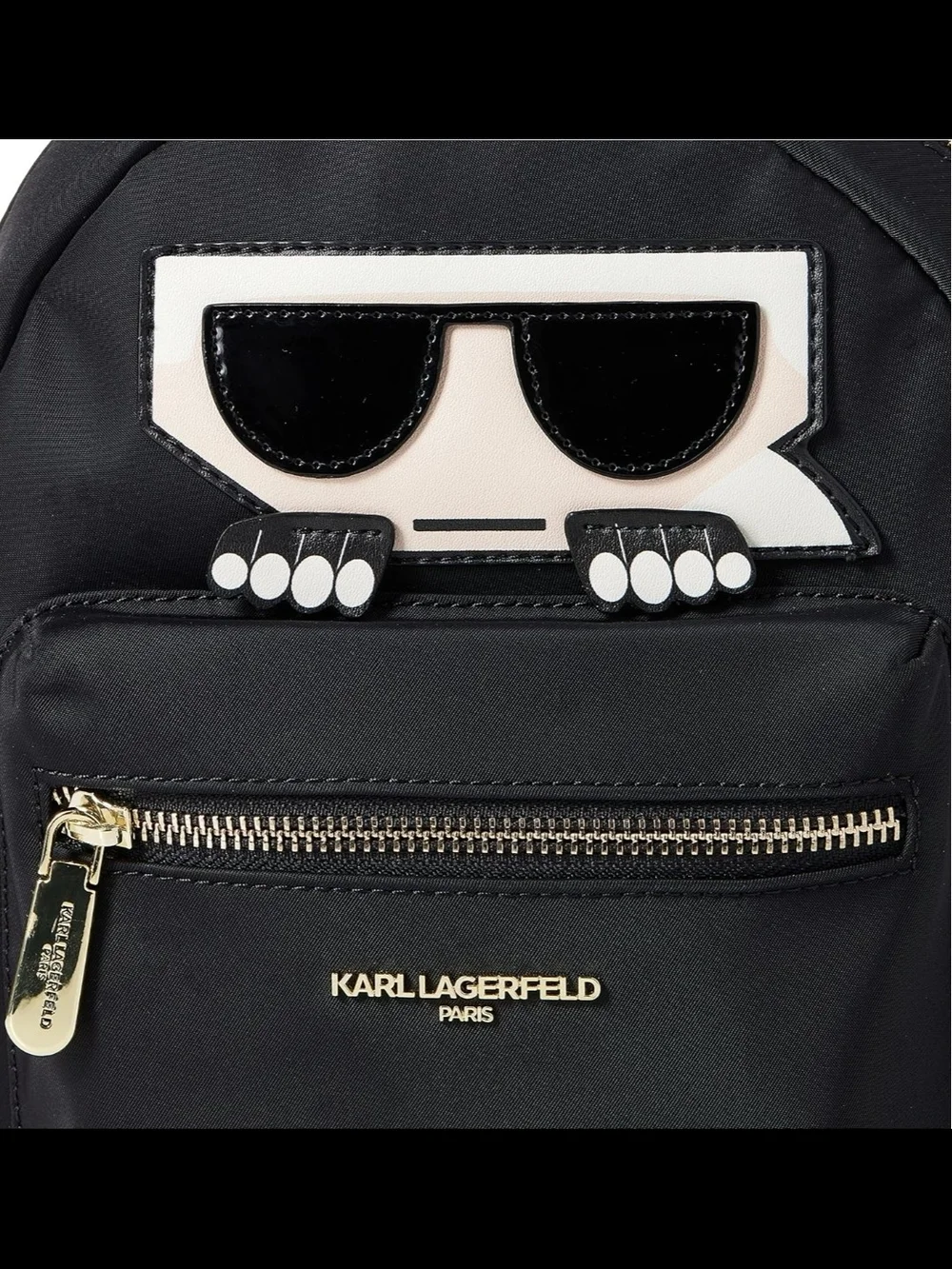 Karl Lagerfeld Paris NWT Amour Black Backpack Purse Logo Sunglasses Retail $198